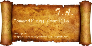 Tomanóczy Amarilla névjegykártya